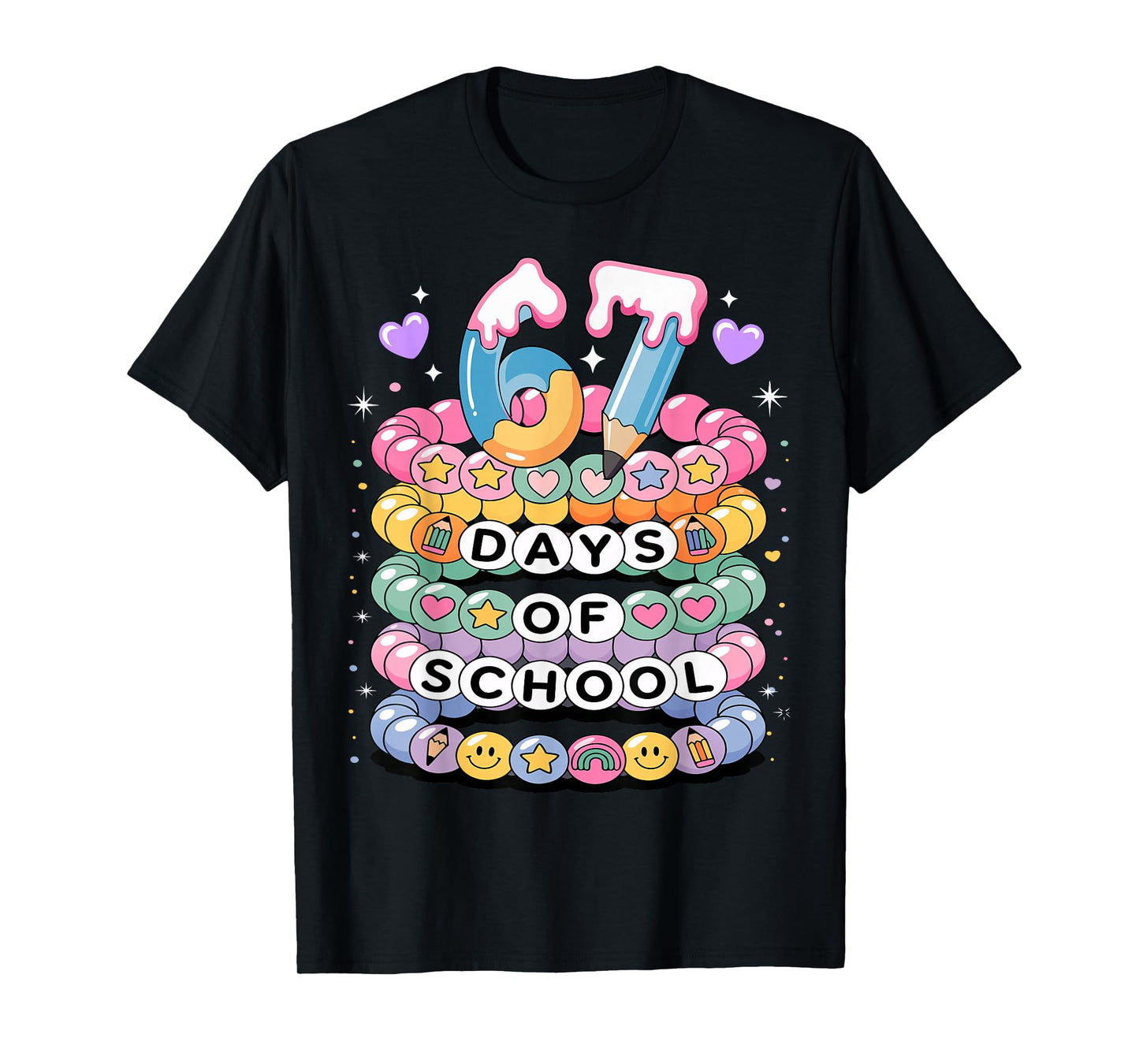 67 Days of School Meme Friendship Bracelets 100 Days Smarter T-Shirt