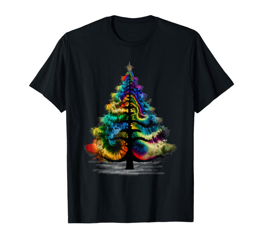 Christmas Tree Tie Dye Colorful Shirt Men Women Cute Tree T-Shirt