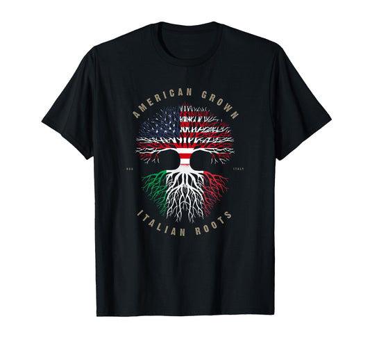 American Grown Italian Roots Italy Flag T-Shirt