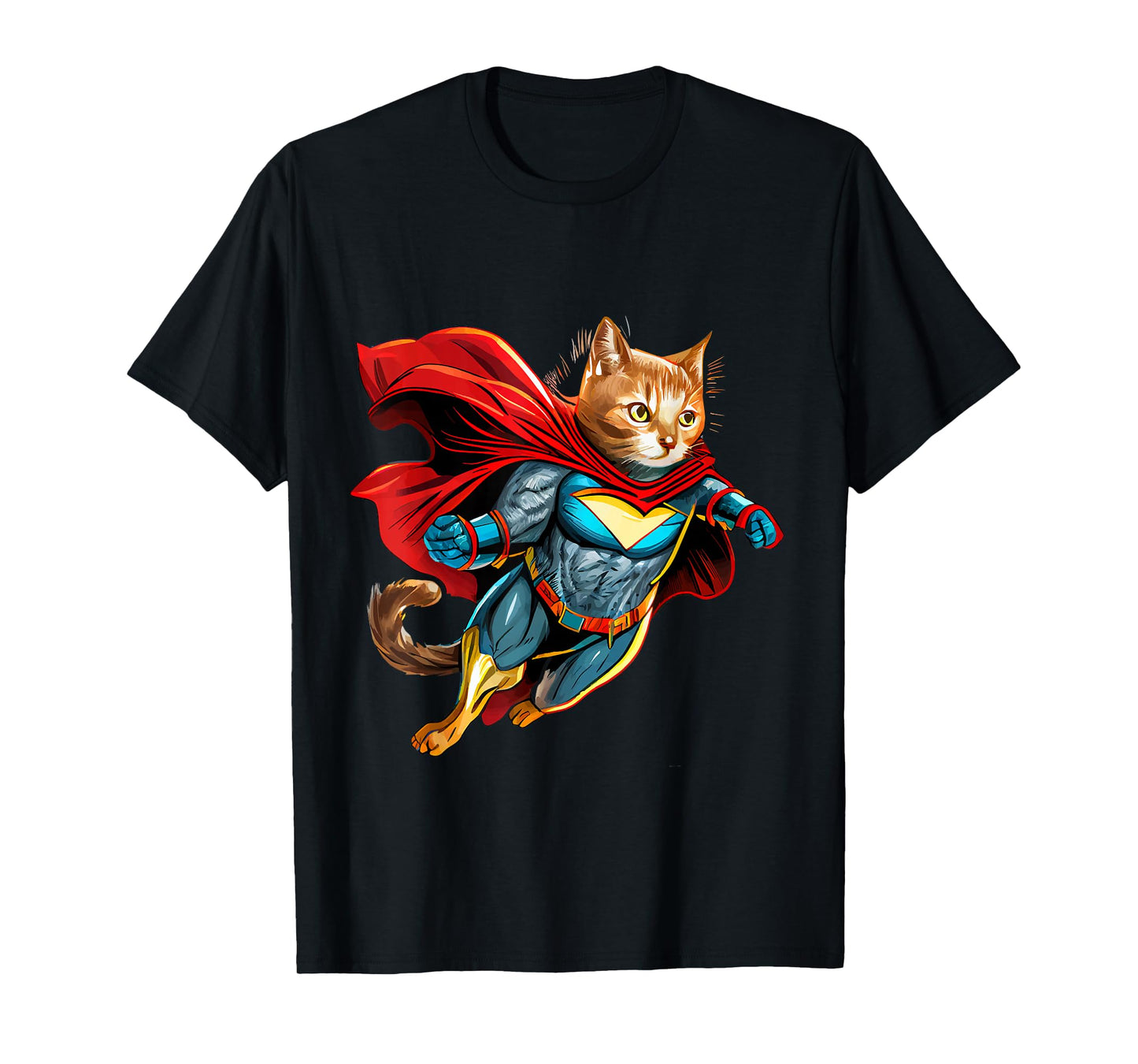 Superhero Cat Red Cape Super Hero Cat Kitten Kitty T-Shirt
