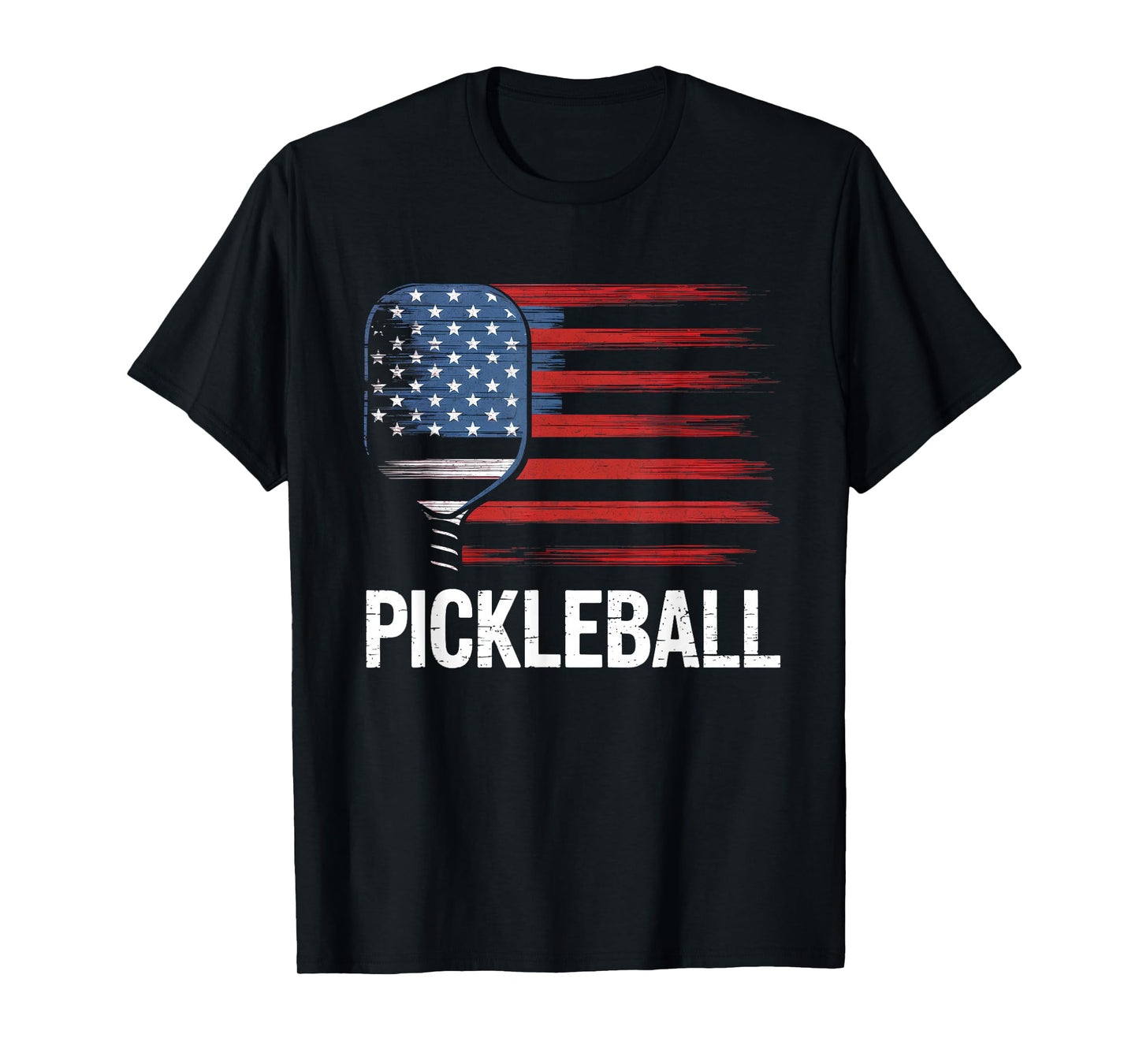 Vintage Pickleball USA Flag Paddleball Sport Mens Women Kids T-Shirt