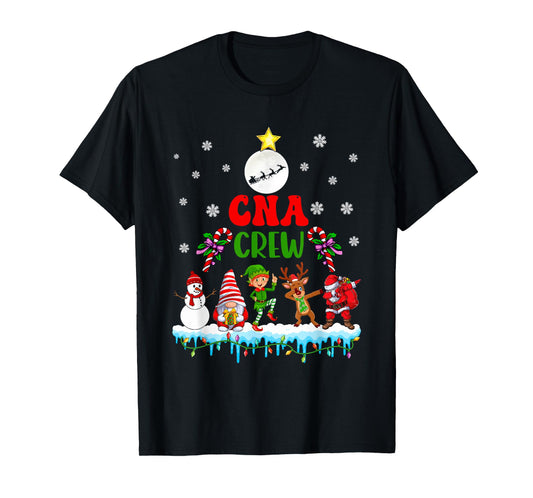 CNA Crew Xmas Dabbing Reindeer Santa Elf Proud Nurse Nursing T-Shirt