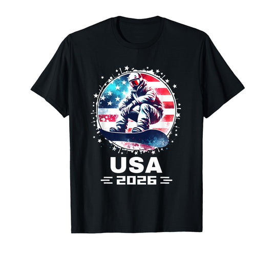 USA Team 2026 United States American Flag Snowboarding USA T-Shirt