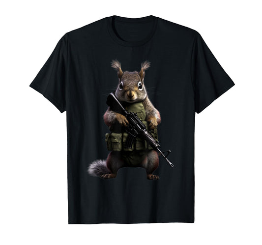 Army Military Animals in Uniform Squirrel Soldier T-Shirt