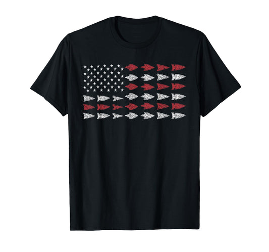Arrowhead Hunting USA Flag Arrowhead Hunter T-Shirt