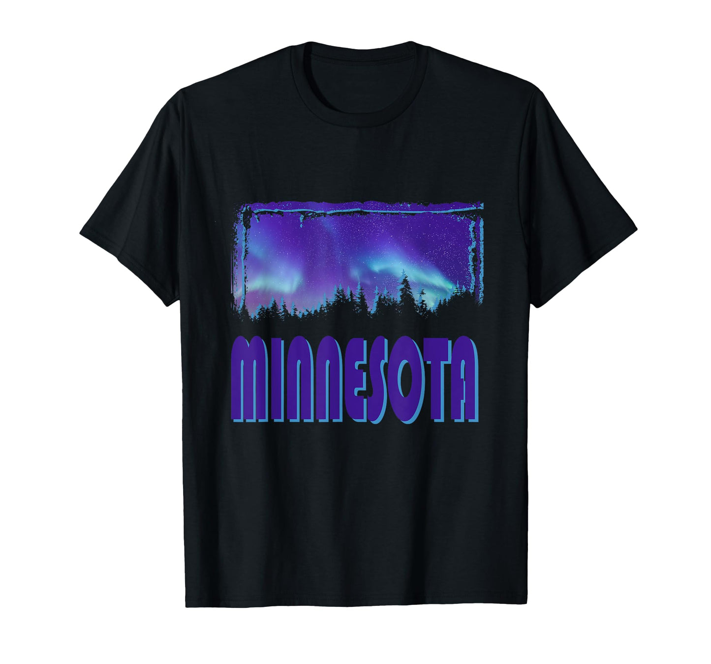Minnesota - Northern Lights - Aurora Borealis - Night Stars T-Shirt