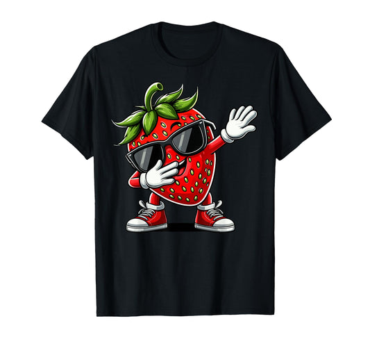 Funny Dabbing Strawberry Summer Fruit Lover Men Women Kids T-Shirt
