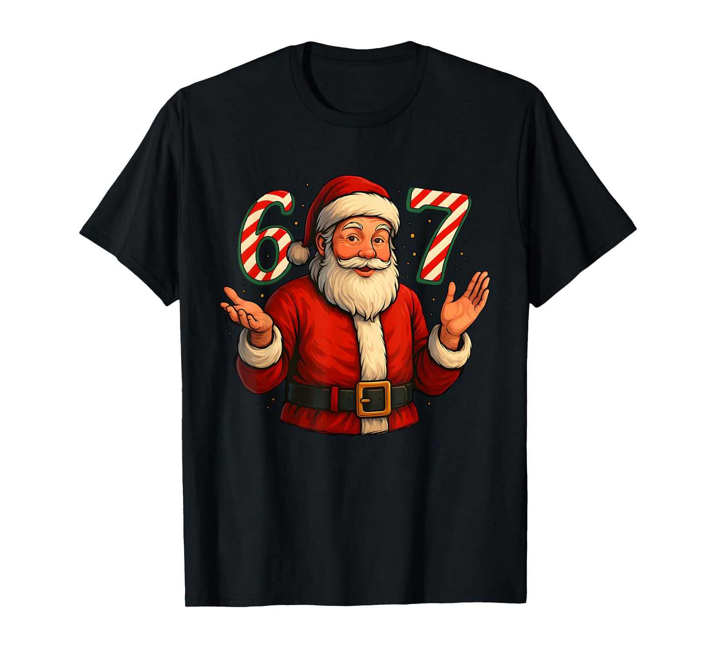 Funny 67 Meme Santa Style Christmas 6 7 T-Shirt