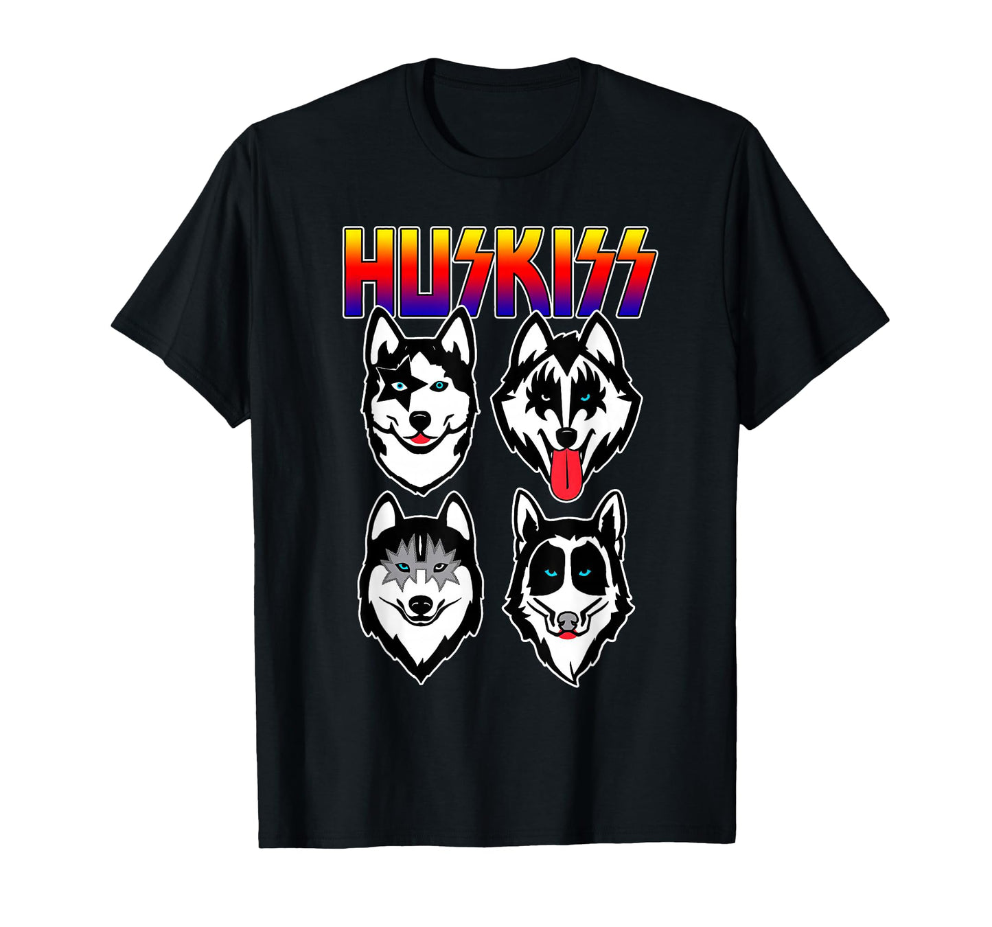 Huskiss Funny Dogs Puppy Rock Rockin Gift for Husky Lover T-Shirt