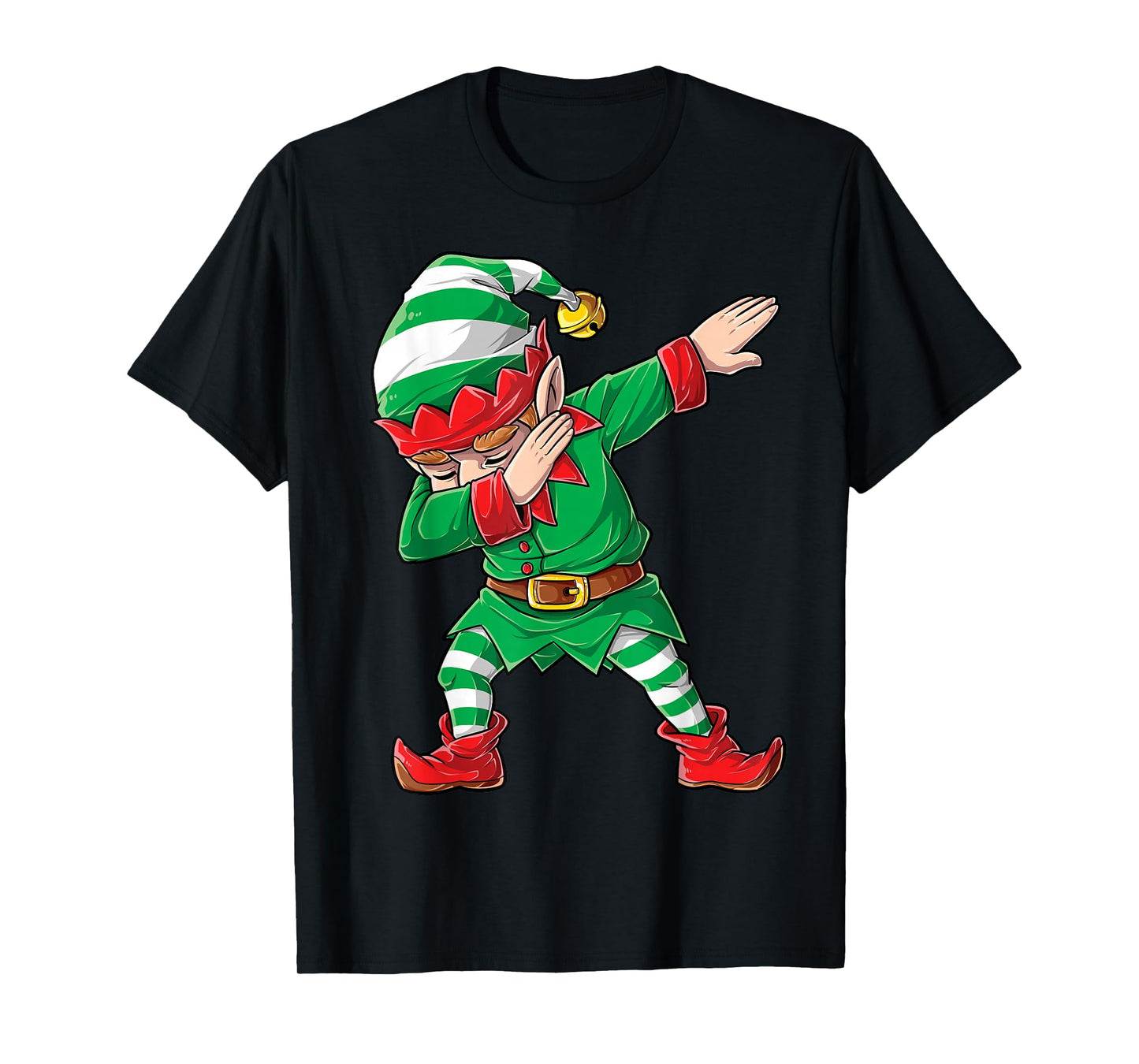 Christmas Dabbing Elf Squad Boys Men Xmas Family Matching Short Sleeve T-Shirt