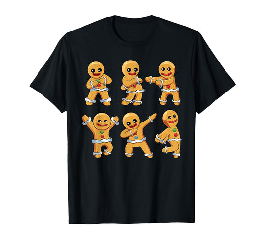 Christmas Gingerbread Man Dancing Dabbing T-Shirt