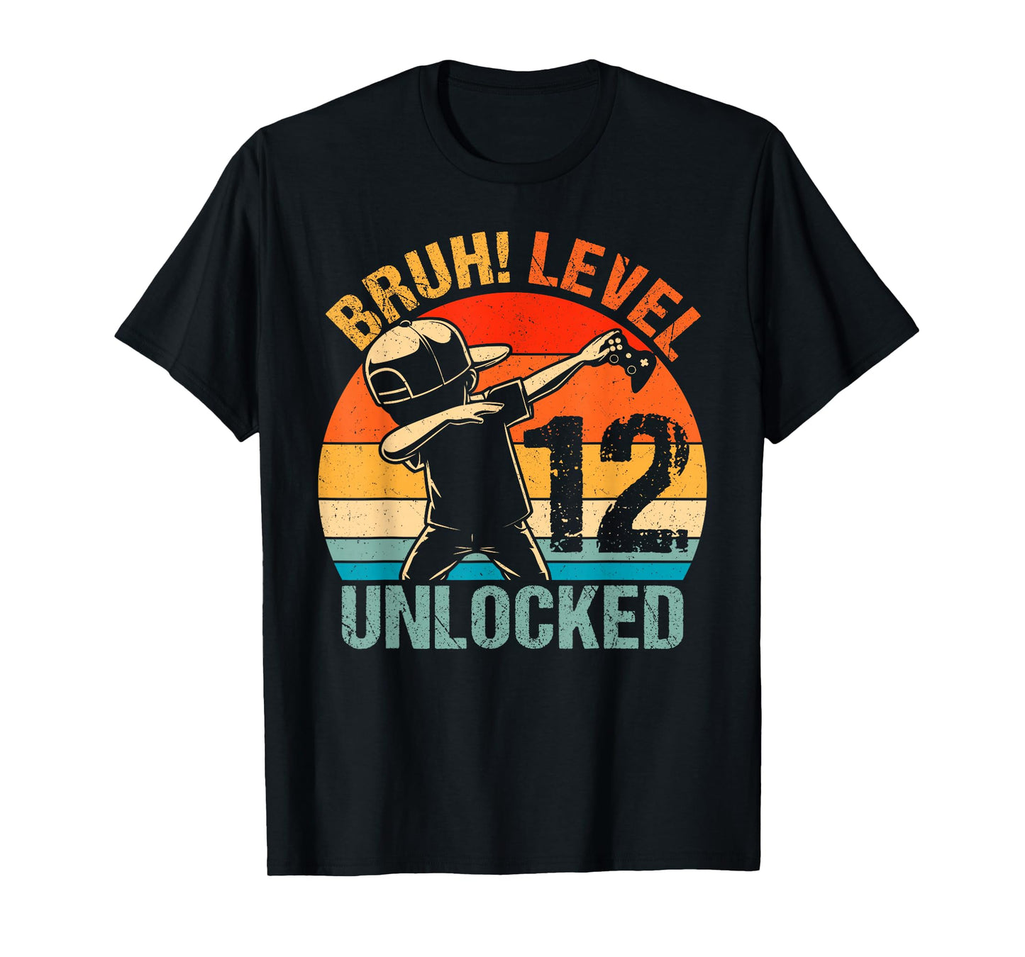 12 Years Old Birthday Dabbing Boy Bruh 12th Level Unlocked T-Shirt