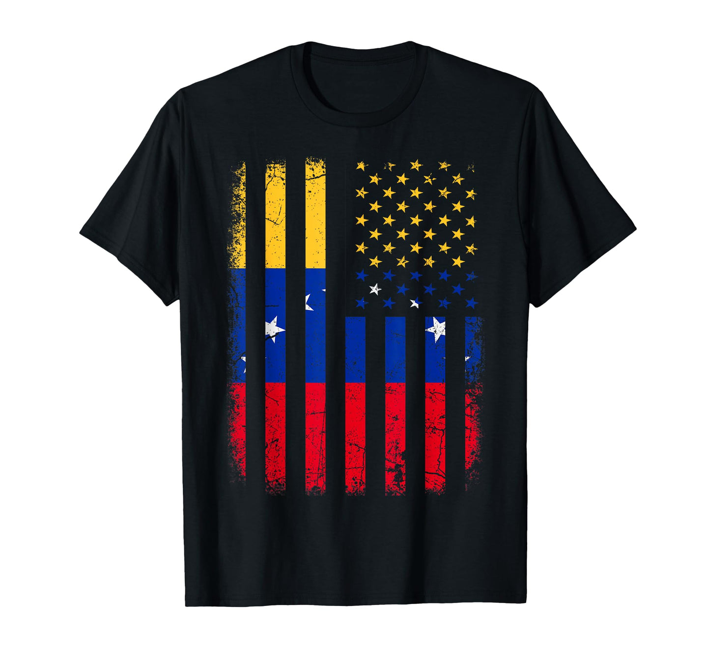 Venezuelan American Flag Venezuelan Roots Venezuela America T-Shirt Small