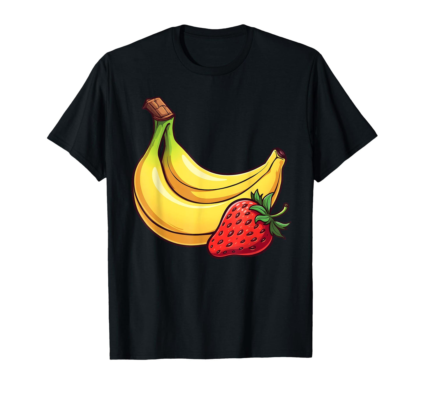 Banana Strawberry Tee Fruit Kawaii Fruits Comic Cartoon Kids T-Shirt