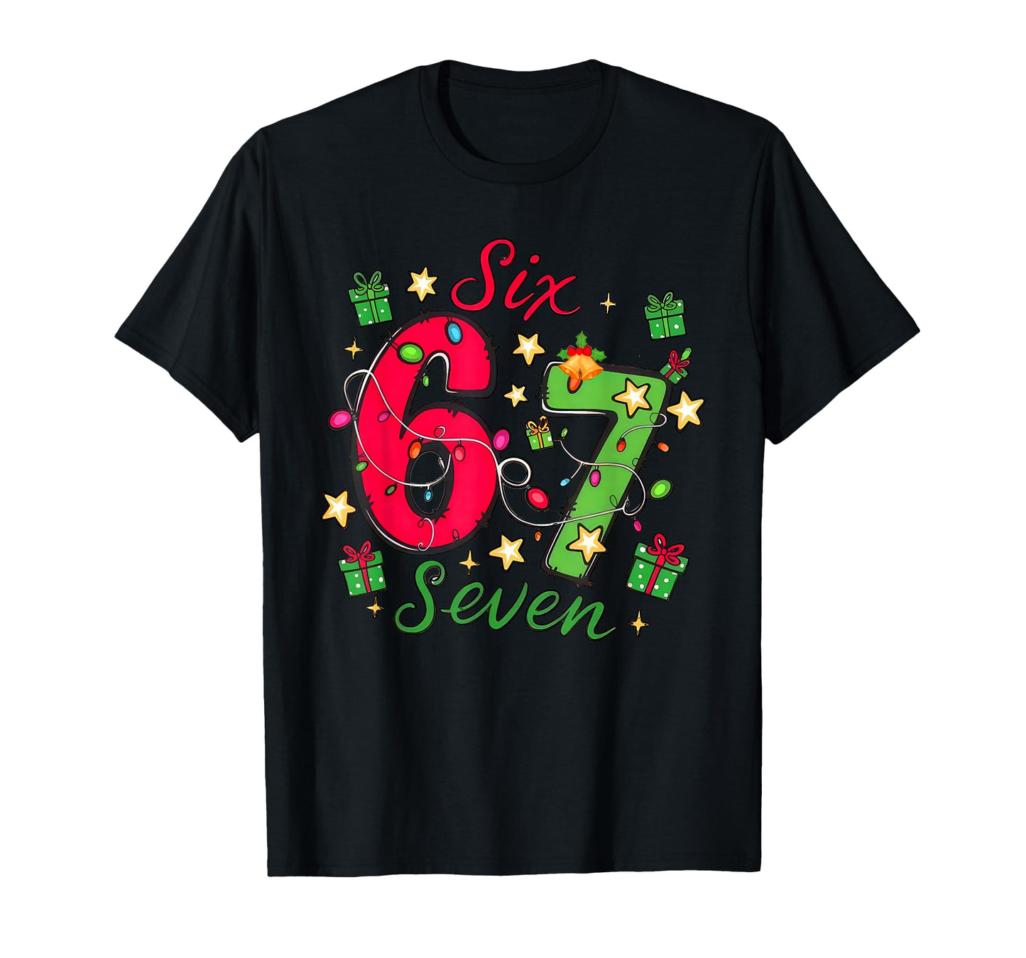 67 Green Hands Christmas Shirt Six Seven Meme Brainrot Xmas T-Shirt