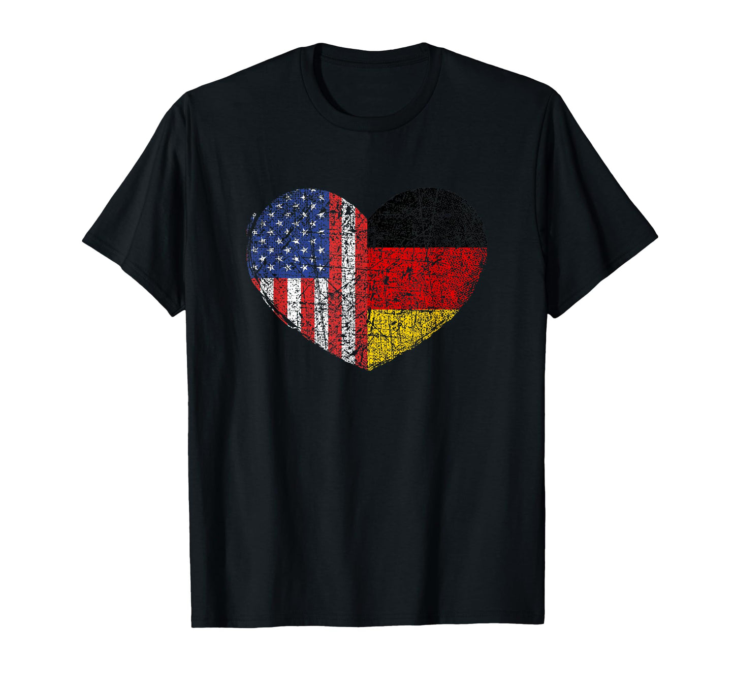 USA Germany Heart - Dual Citizenship T-Shirt Small