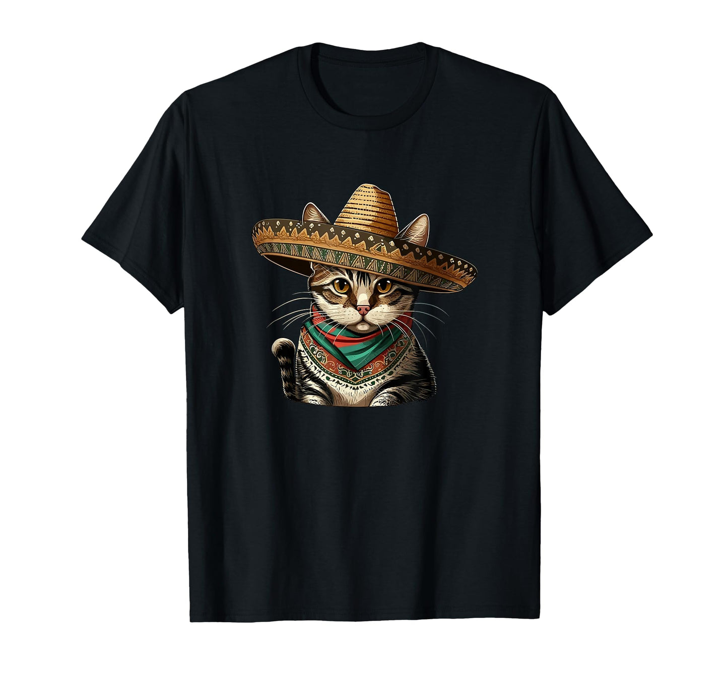Cinco De Mayo Cat Party Mexican Sombrero Cat Lover Men Women T-Shirt