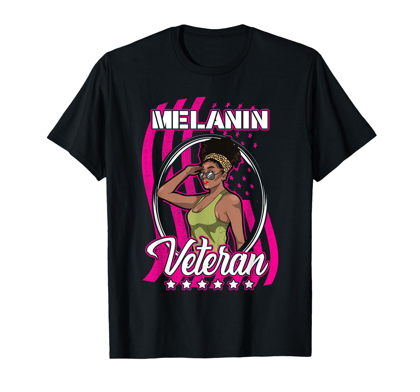 African American Military Female Veteran Black Girl Melanin T-Shirt