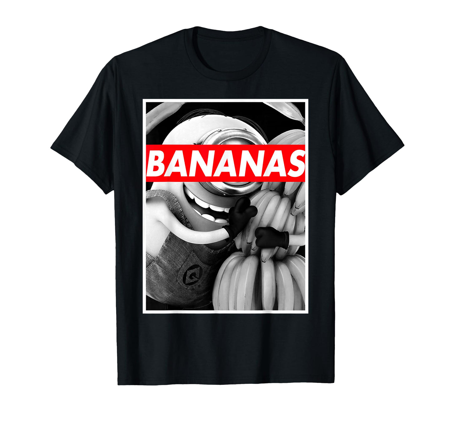 Despicable Me Minions Stuart Hugs Bananas Graphic T-Shirt T-Shirt