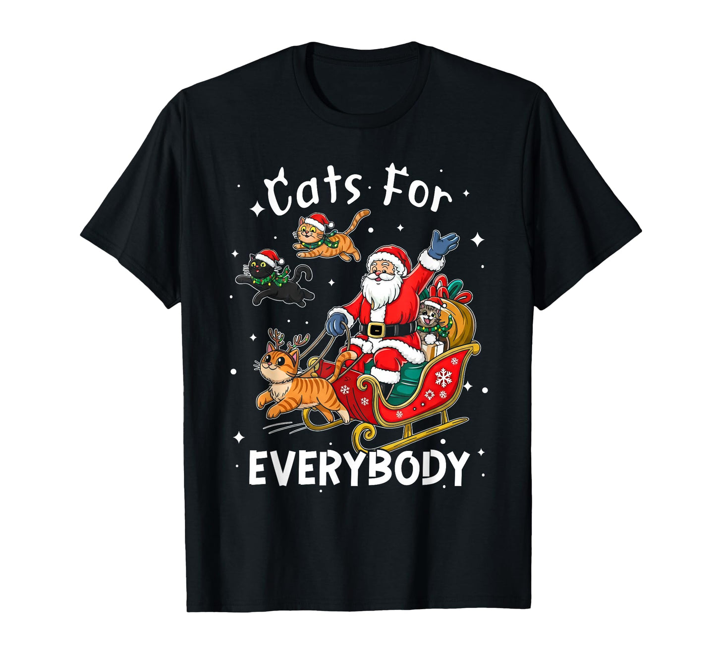 Cats for Everybody Santa Christmas Funny Cat Xmas Women Kids T-Shirt