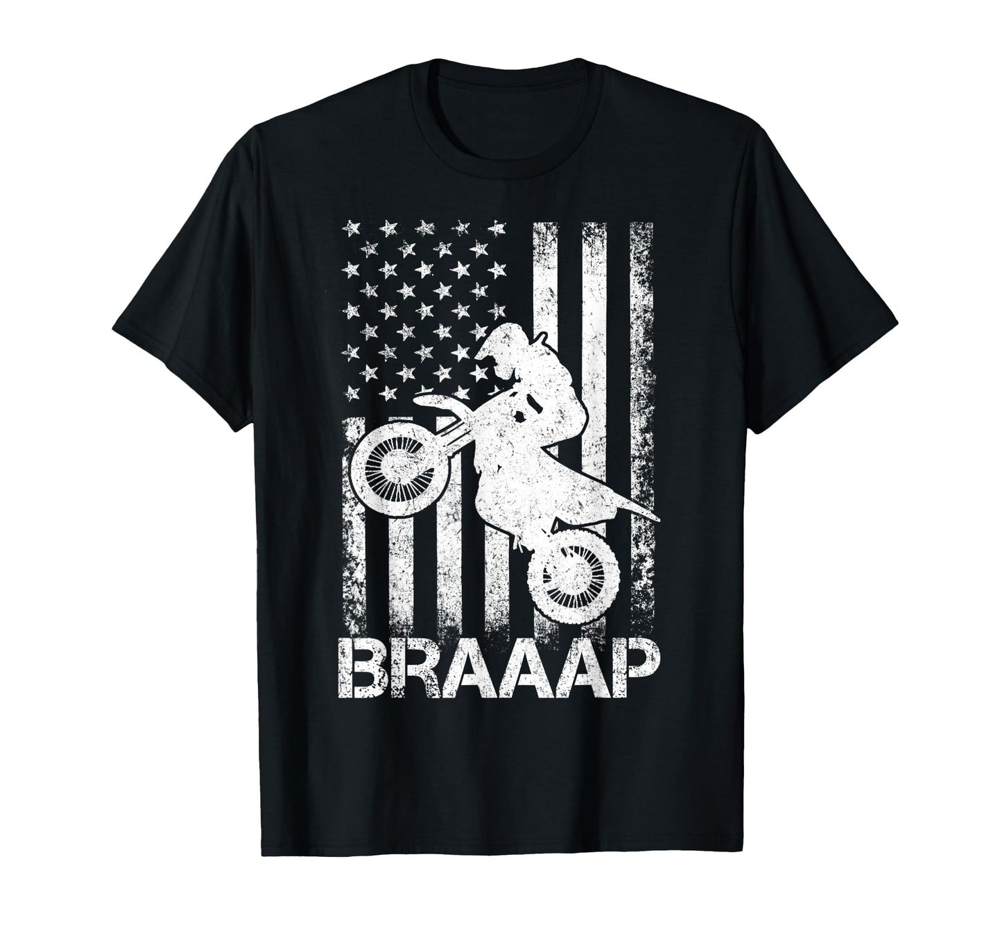 Braaap Vintage USA American Flag Tea Women Kids Men T-Shirt