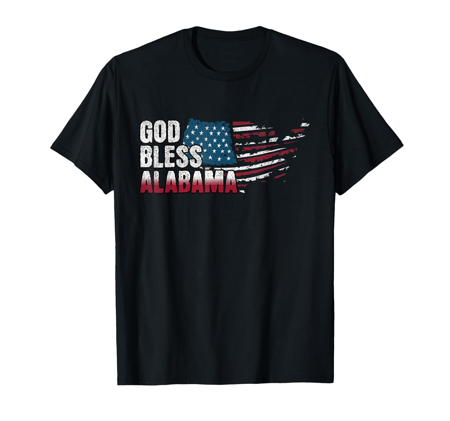 Patriotic God Bless Alabama - American Flag T-Shirt