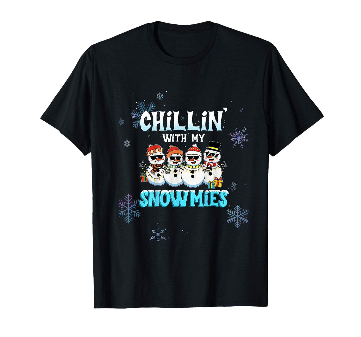 Chillin with My Snowmie Women Christmas Snowman Teacher T-Shirt
