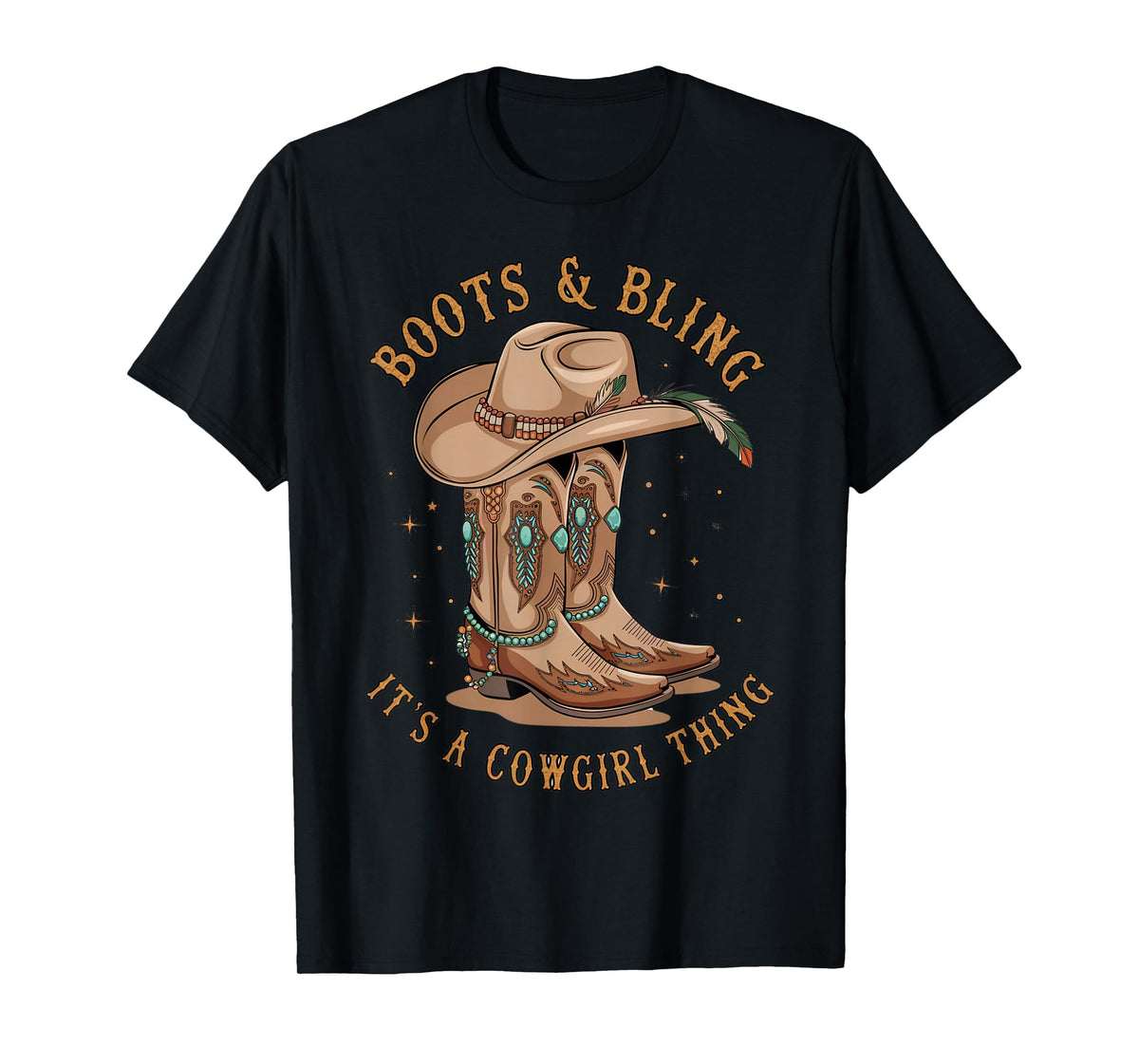 Boots and Bling its a Cowgirl Thing Rodeo Western Country T-Shirt