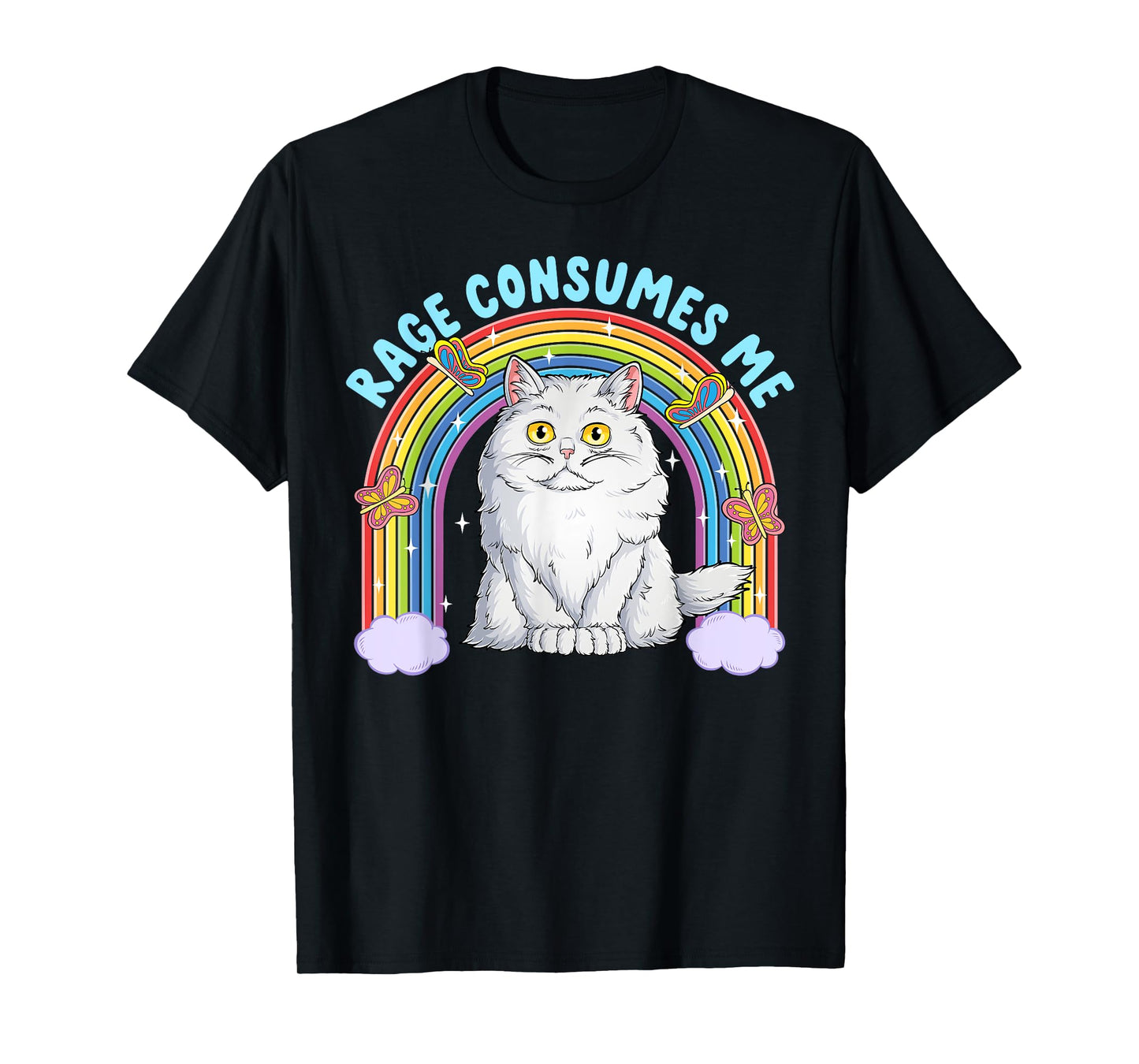Rage Consumes Me Funny Cat Meme Sarcastic Cat Joke Humor Men Women Kids T-Shirt