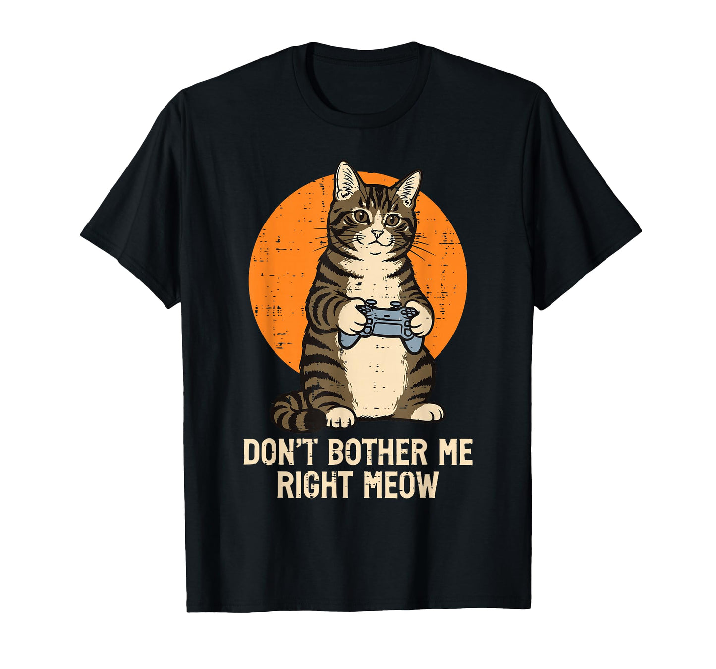 Gamer Cat Dont Bother Right Meow Funny Gaming Boys Kids Men T-Shirt