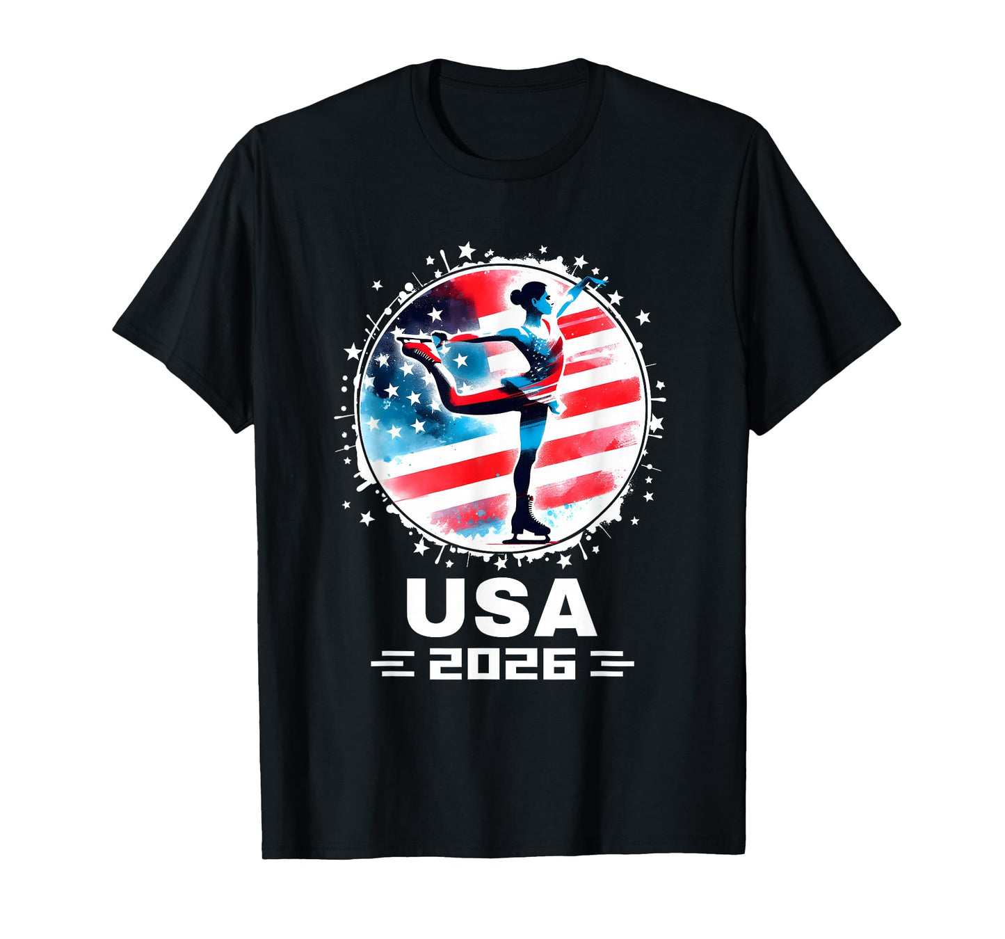 Figure Skating USA Go USA Team Tshirt USA Flag 2026 Women T-Shirt