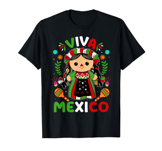 Viva Mexico Mexican Independence Day Shirts Women Girls Kids T-Shirt
