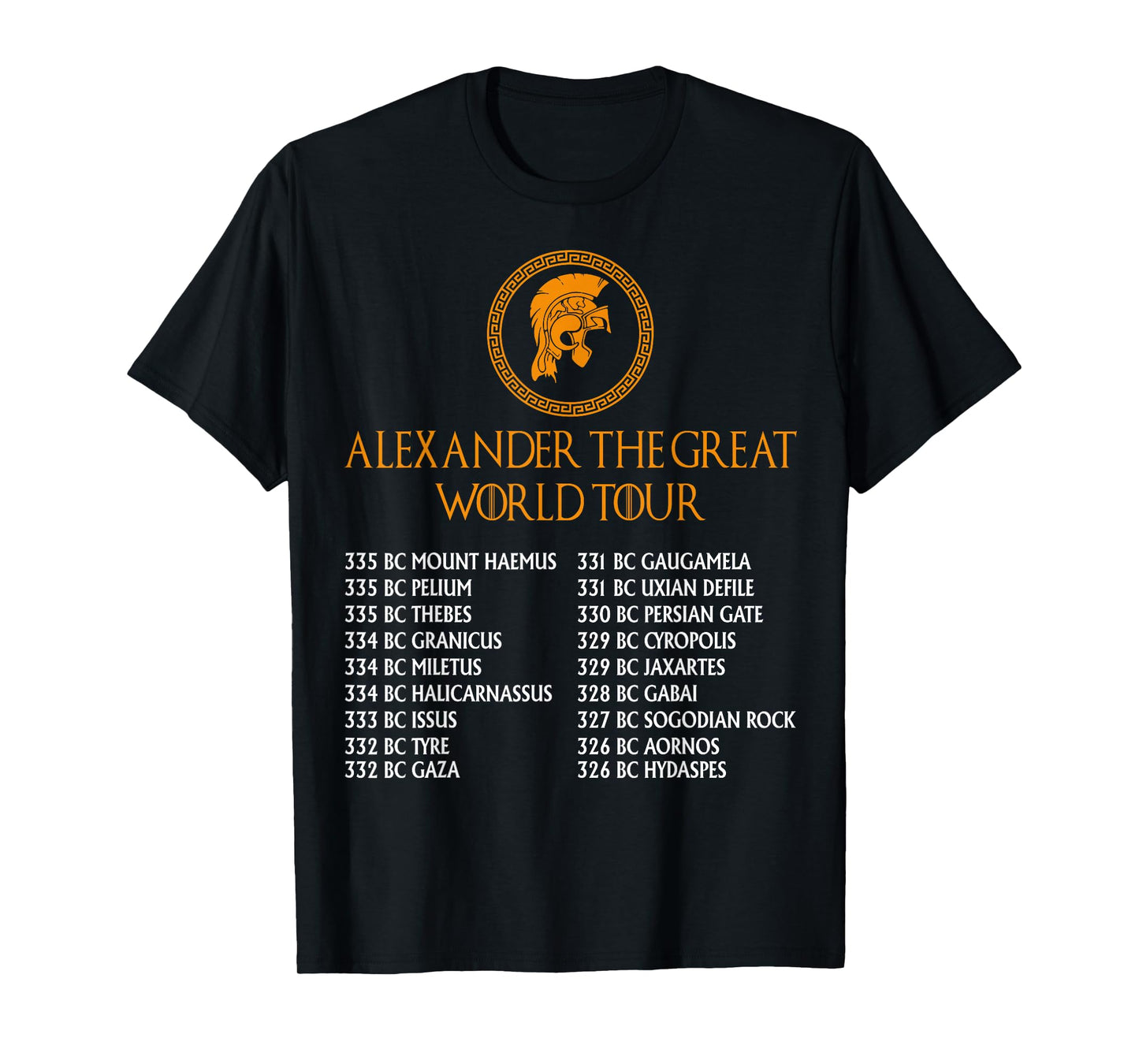 Ancient Greek History, Alexander The Great World Tour T-Shirt Small