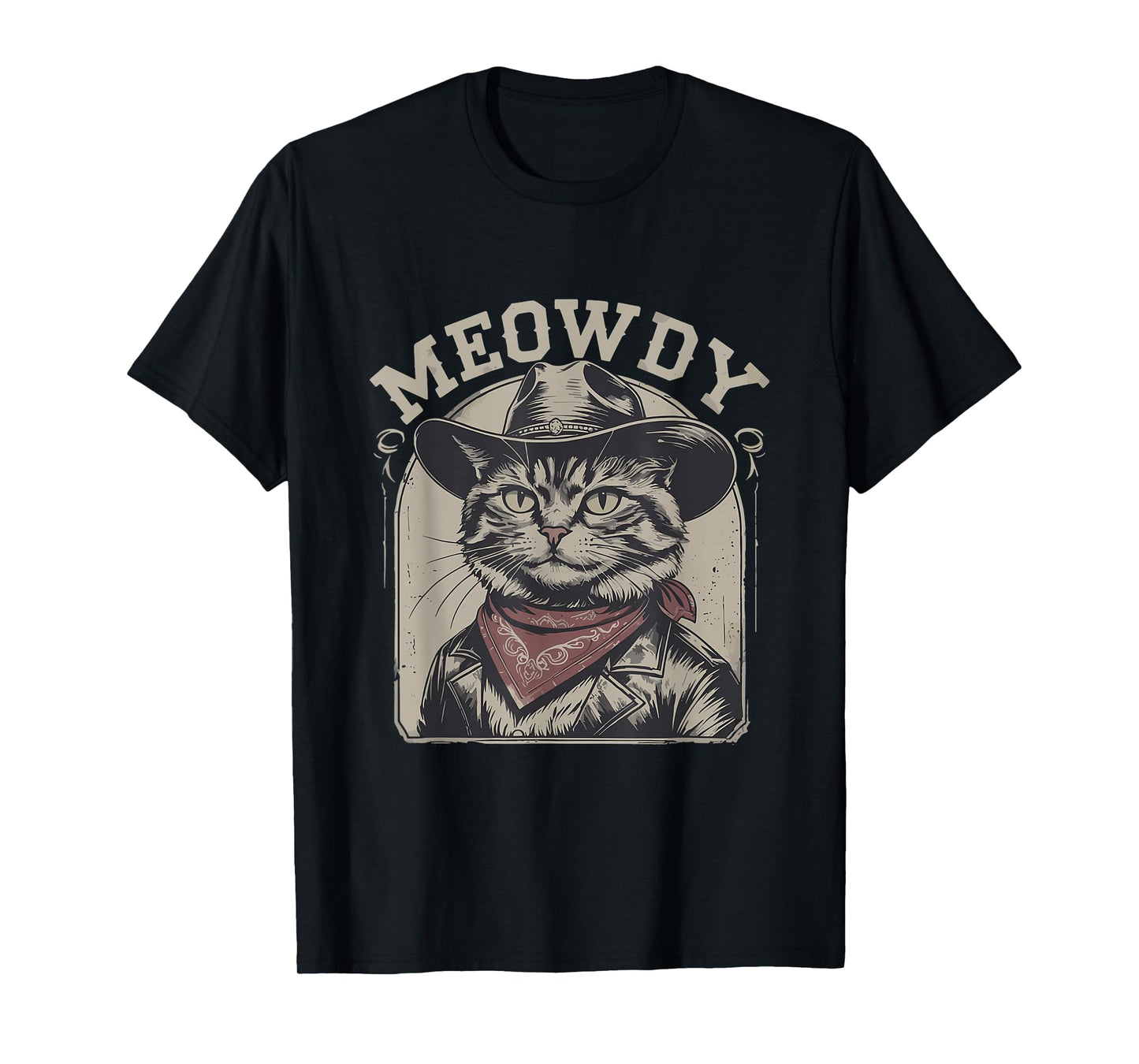 Meowdy Country Music Vintage Funny Western Cowboy Cat T-Shirt