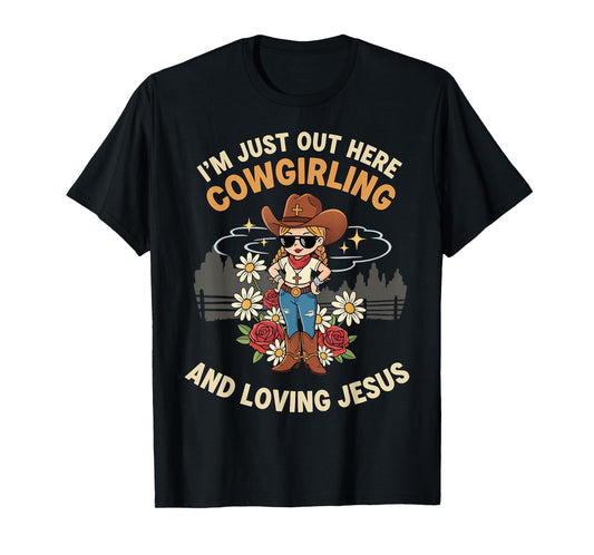 Cute Cowgirl Loves Jesus Christian T-Shirt