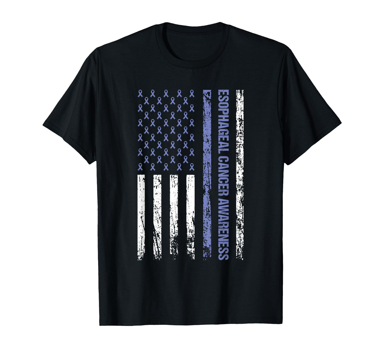 Esophageal Cancer Awareness US American Flag For Women Men T-Shirt