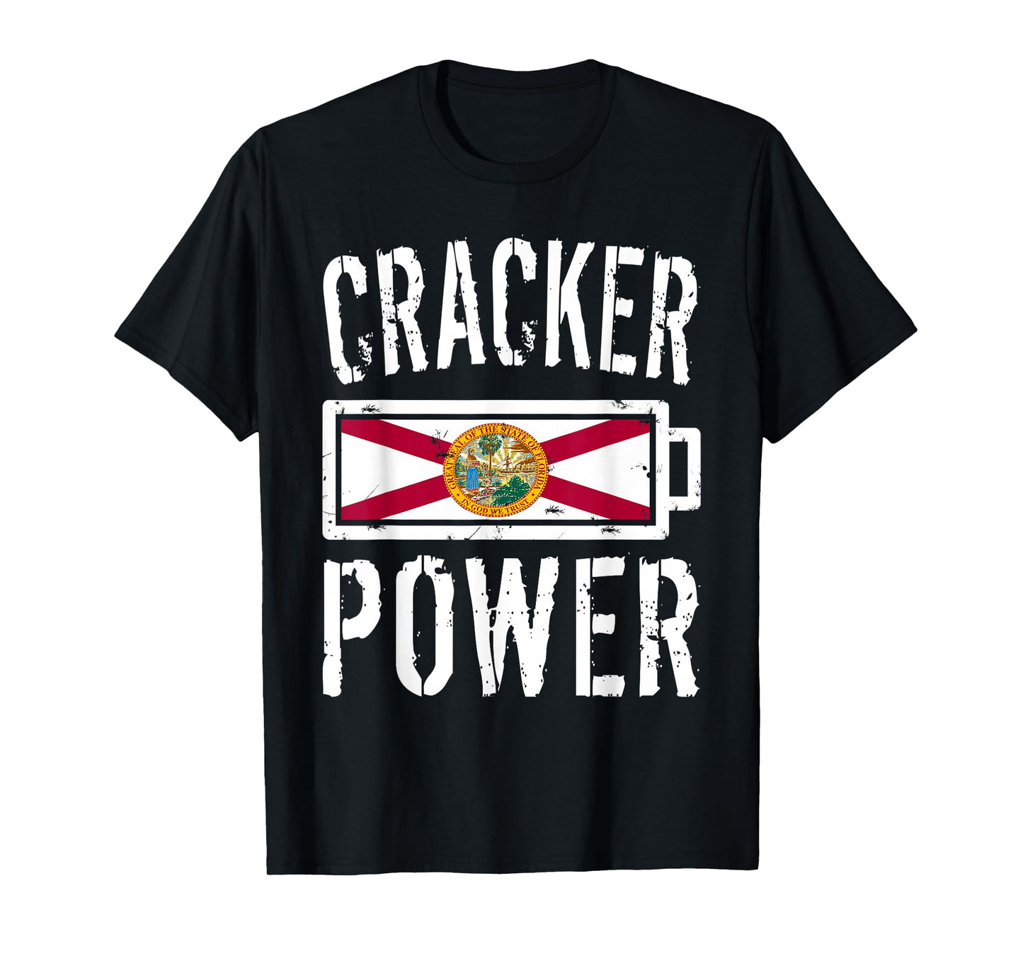 Florida Flag T-Shirt | Cracker Power Battery Proud Tee T-Shirt