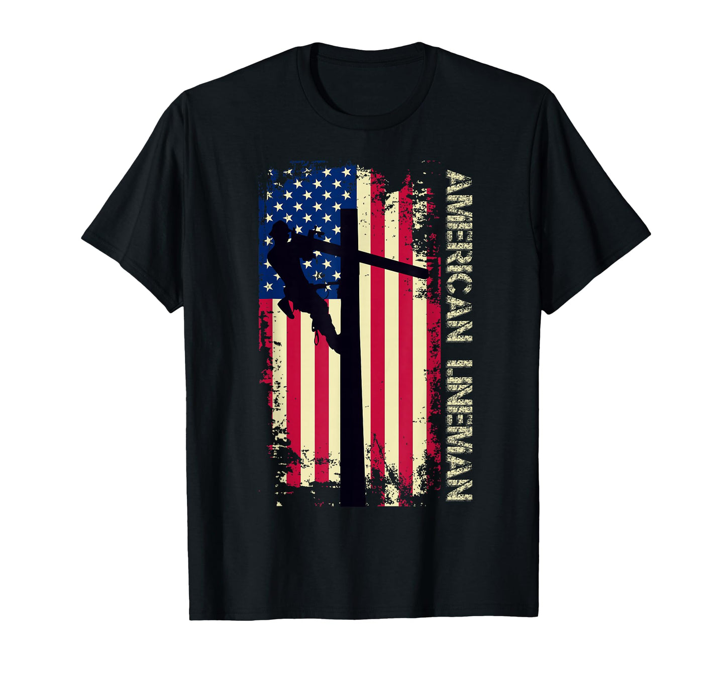 American Lineman USA vintage Flag Pride Patriotic Lineman T-Shirt