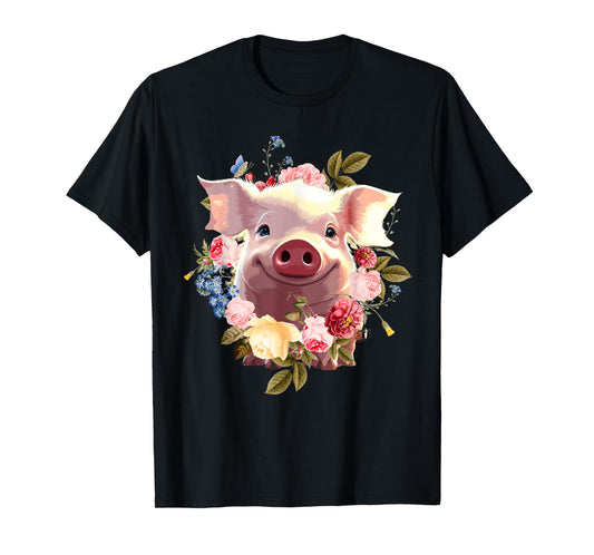Cute Pig Lover Art For Women Girls Unique Piggy Pig Related T-Shirt