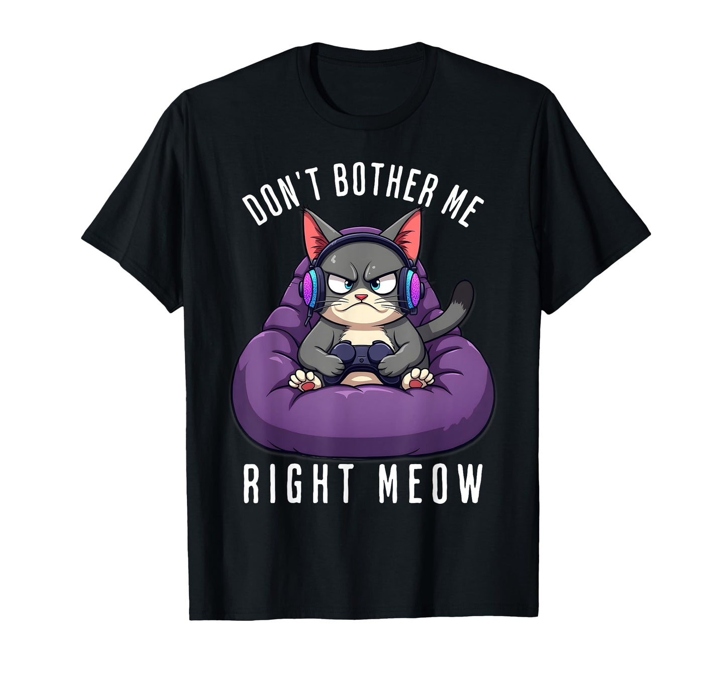 Funny Gamer Cat Gaming For Video Gamers Boys Men T-Shirt