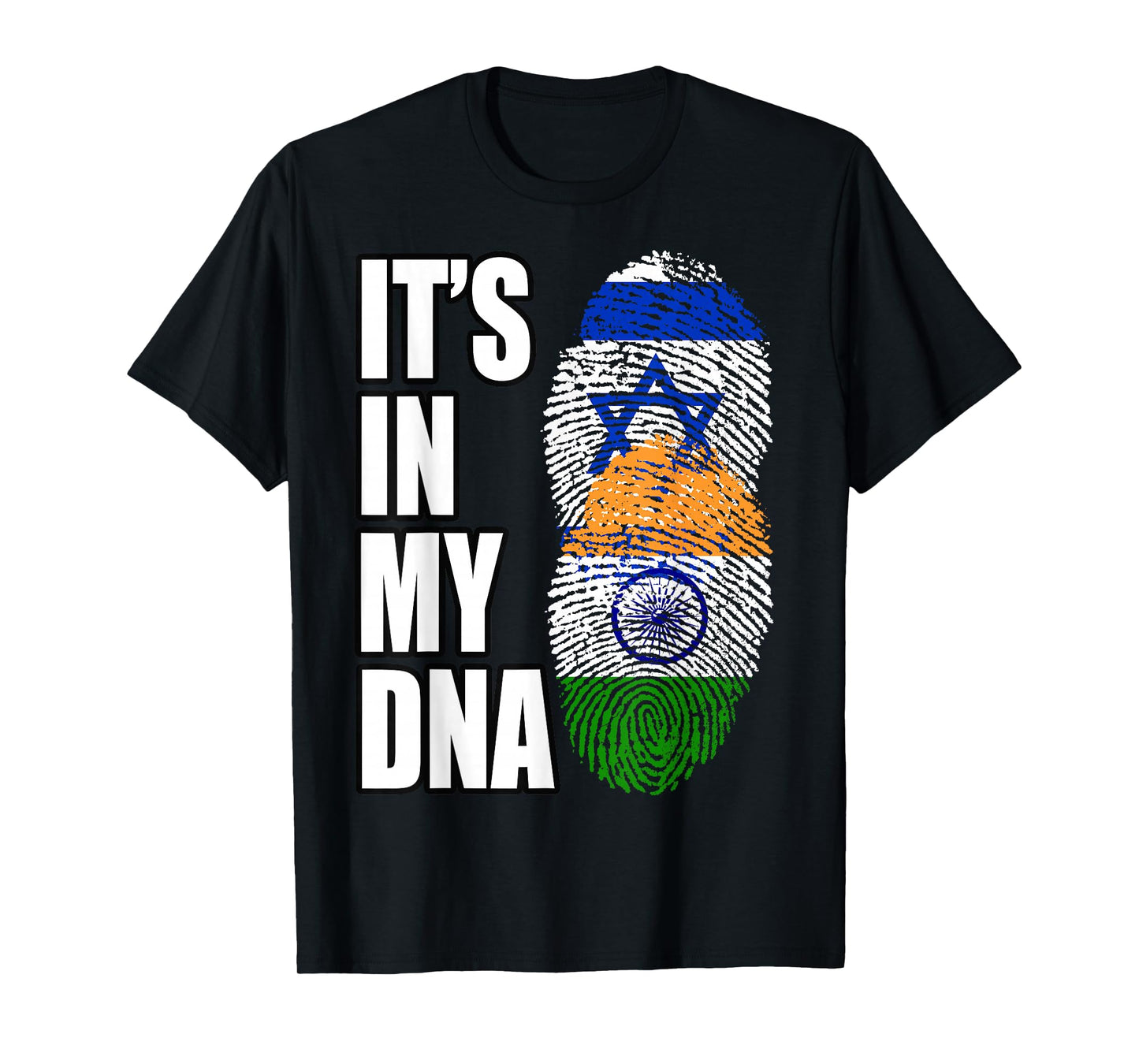 Indian And Israeli Mix DNA Flag Heritage T-Shirt