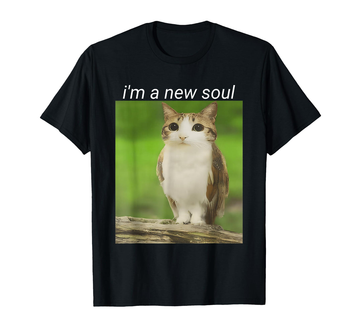 Funny Silly Cat Owl Viral Internet Trendy Meme T-Shirt