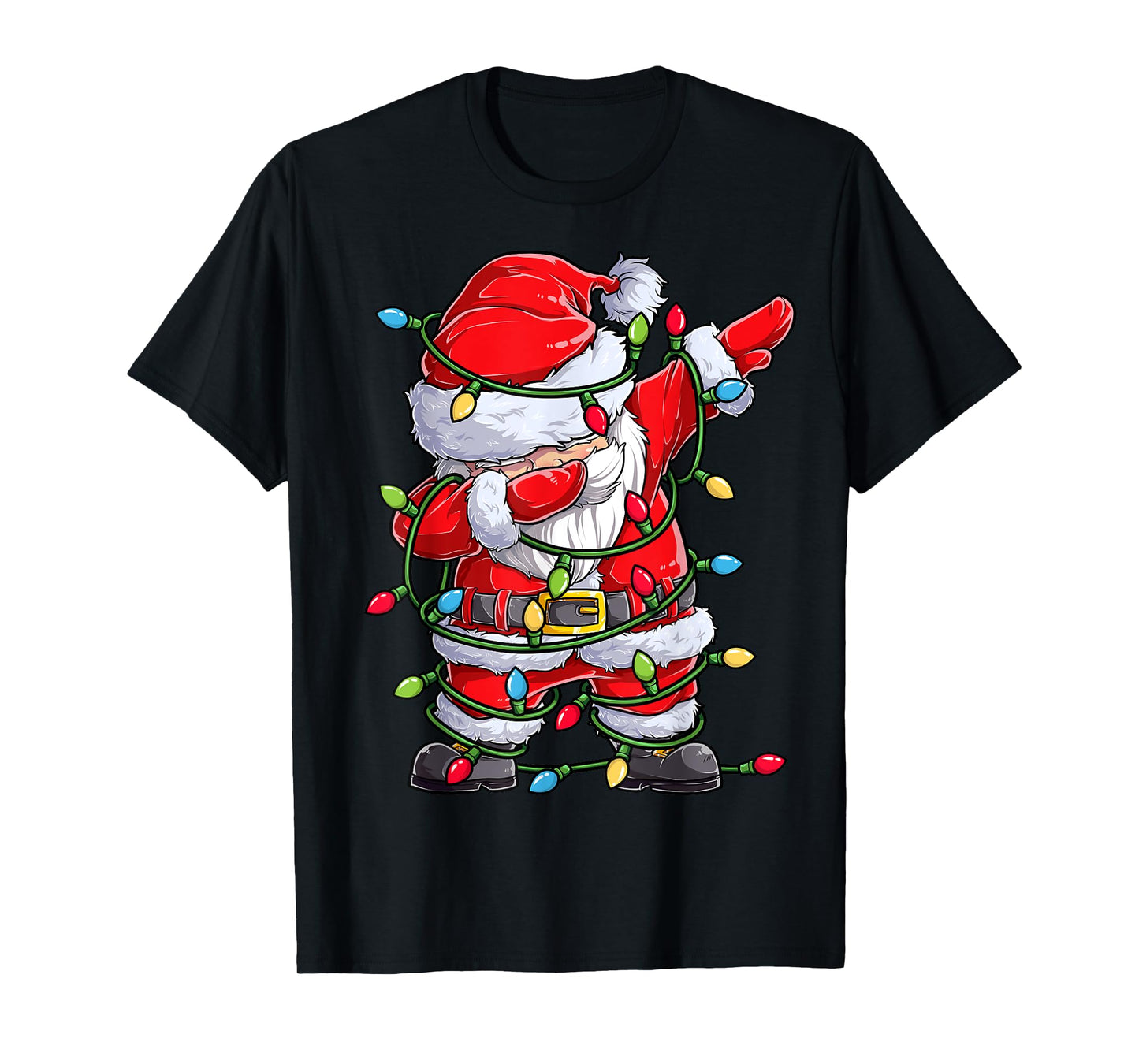Dabbing Santa Christmas Tree Lights Xmas Gifts Boys Kids Dab T-Shirt