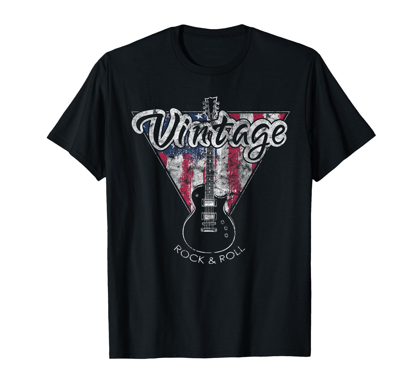 American Flag Guitar T-Shirt Vintage Guitar Player Gift T-Shirt