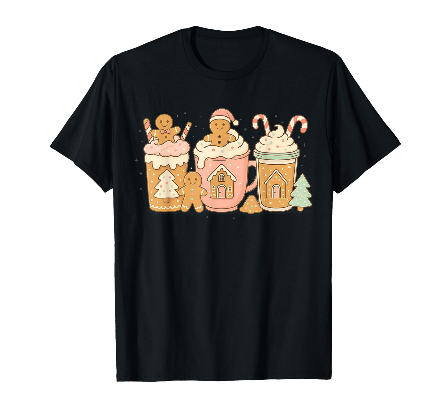 Cute Gingerbread Christmas Cookie Hot Cocoa Merry Xmas T-Shirt