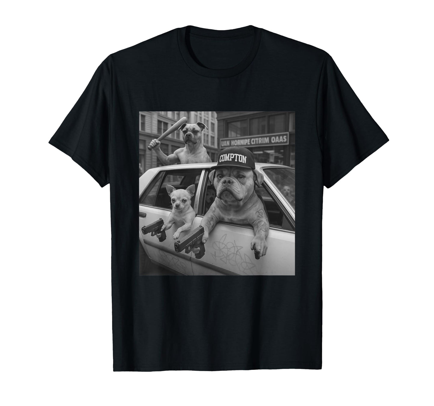 Funny Gangster Dogs Street T-Shirt