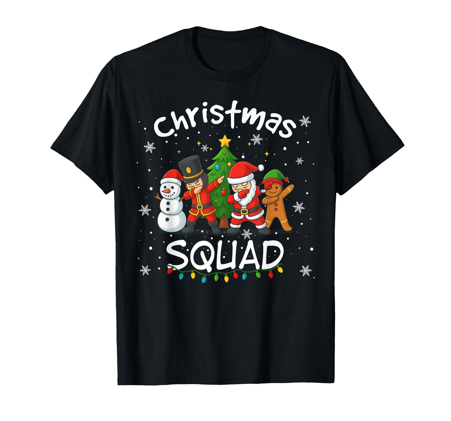 Christmas Squad Funny Matching Santa Reindeer Snowman Dab T-Shirt