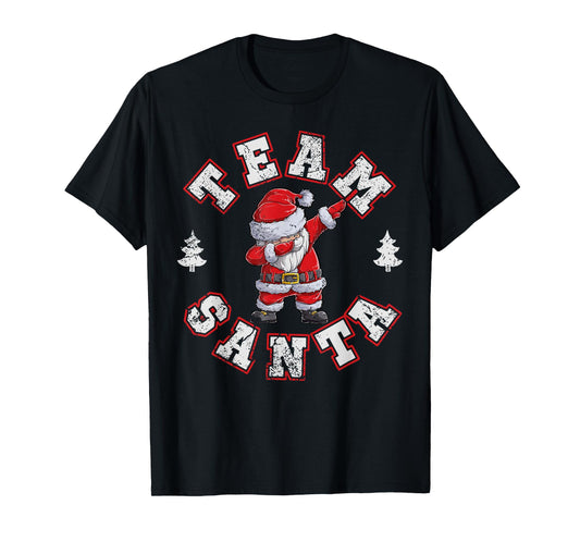 Team Santa Christmas Family Matching Pajamas Boys Xmas Dab T-Shirt