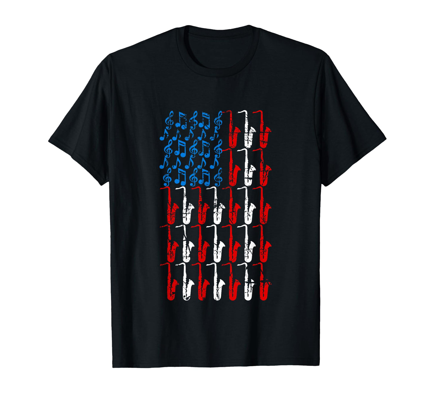 Saxophone American Flag 4th of July Men Women Saxophonist US T-Shirt
