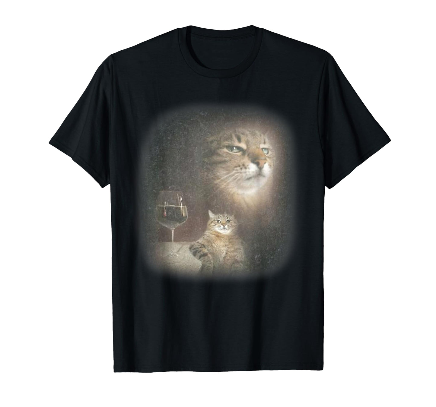 Retro Funny Vintage Cat Portrait Meme Cringe T-Shirt